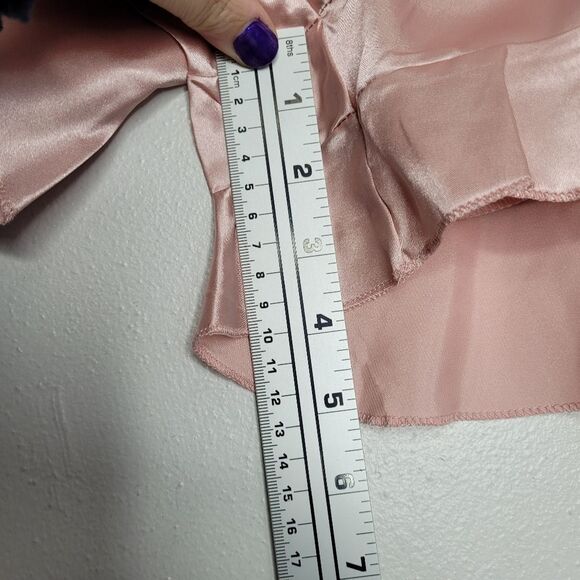 Light mauve Pink satin ruffle cute dainty feminine coquette dollette shorts L - Picture 5 of 6